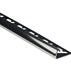 Profilo terminale quarto di tondo in acciaio inox spazzolato 8 mm x 2,5 m