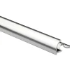 Profilo terminale quarto di tondo alluminio argento brillante 8 mm x 2,7 m