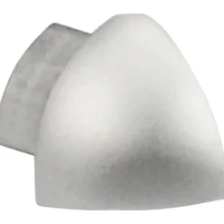 Profilo terminale quarto di tondo angolo esterno alluminio argento lucido 10mm