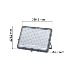 Proiettore LED solare in alluminio con pannello solare separato 6200 lm