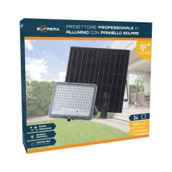 Proiettore LED solare in alluminio con pannello solare separato 2500 lm