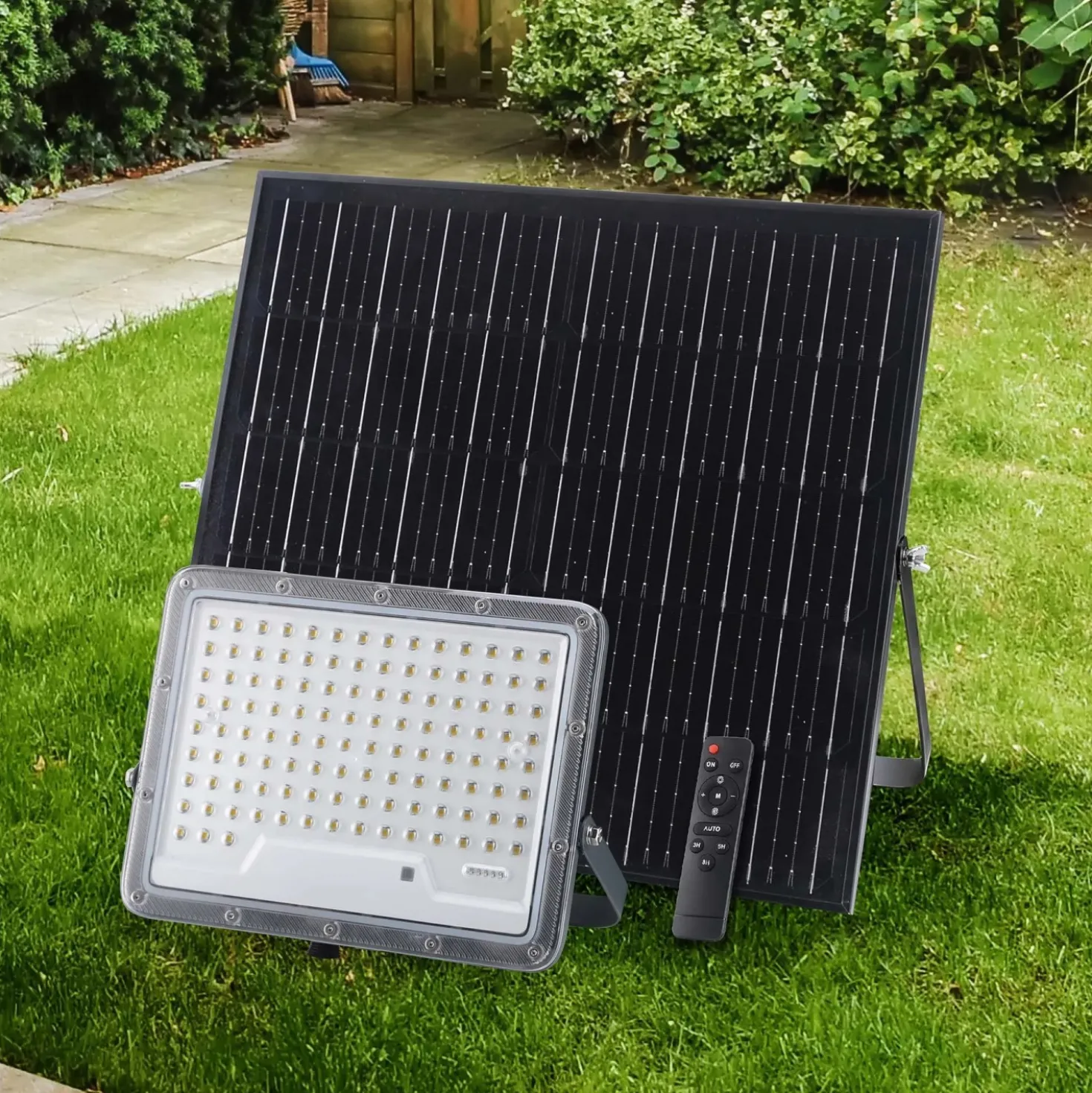 Proiettore LED solare in alluminio con pannello solare separato 2500 lm
