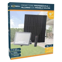 Proiettore solare LED alta luminosità 2000 lm alluminio