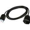 Prolunga con spina 16 A e presa pluristandard 3 m nera