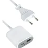 Prolunga USB-A + USB-C 2 m bianco e grigio