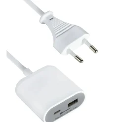 Prolunga USB-A + USB-C 2 m bianco e grigio