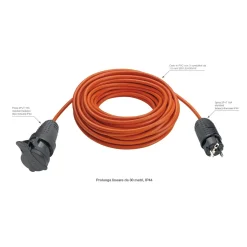 Prolunga Vimar 30 m IP44 3G1,5 presa tedesca arancio