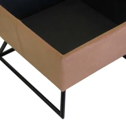 Puff in tessuto con gambe beige 58x58xh42,5 cm
