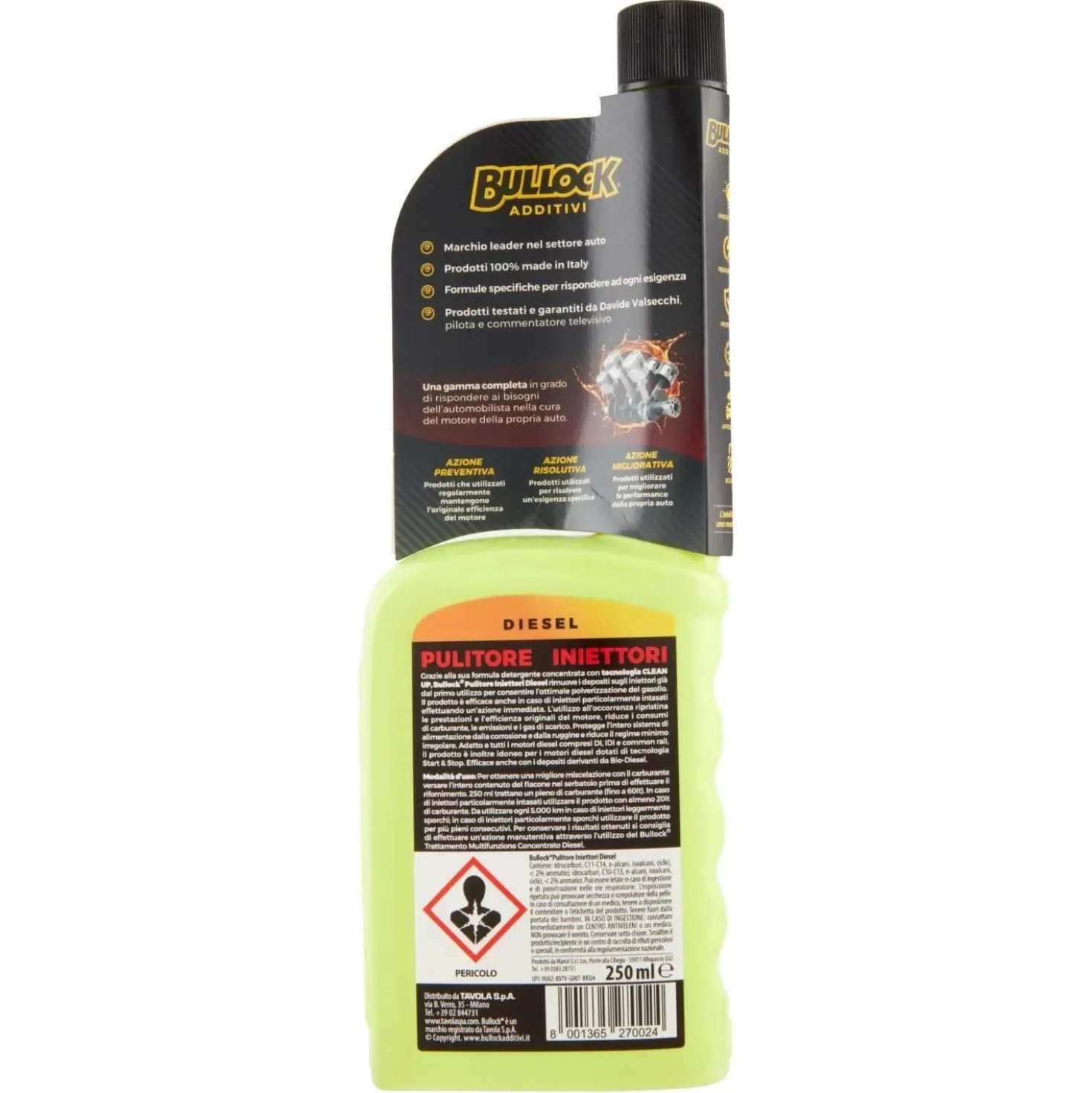 Pulitore iniettori diesel Bullock additivo 250 ml