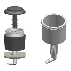 Pulsante scarico WC pneumatico per cassette monoblocco cromato