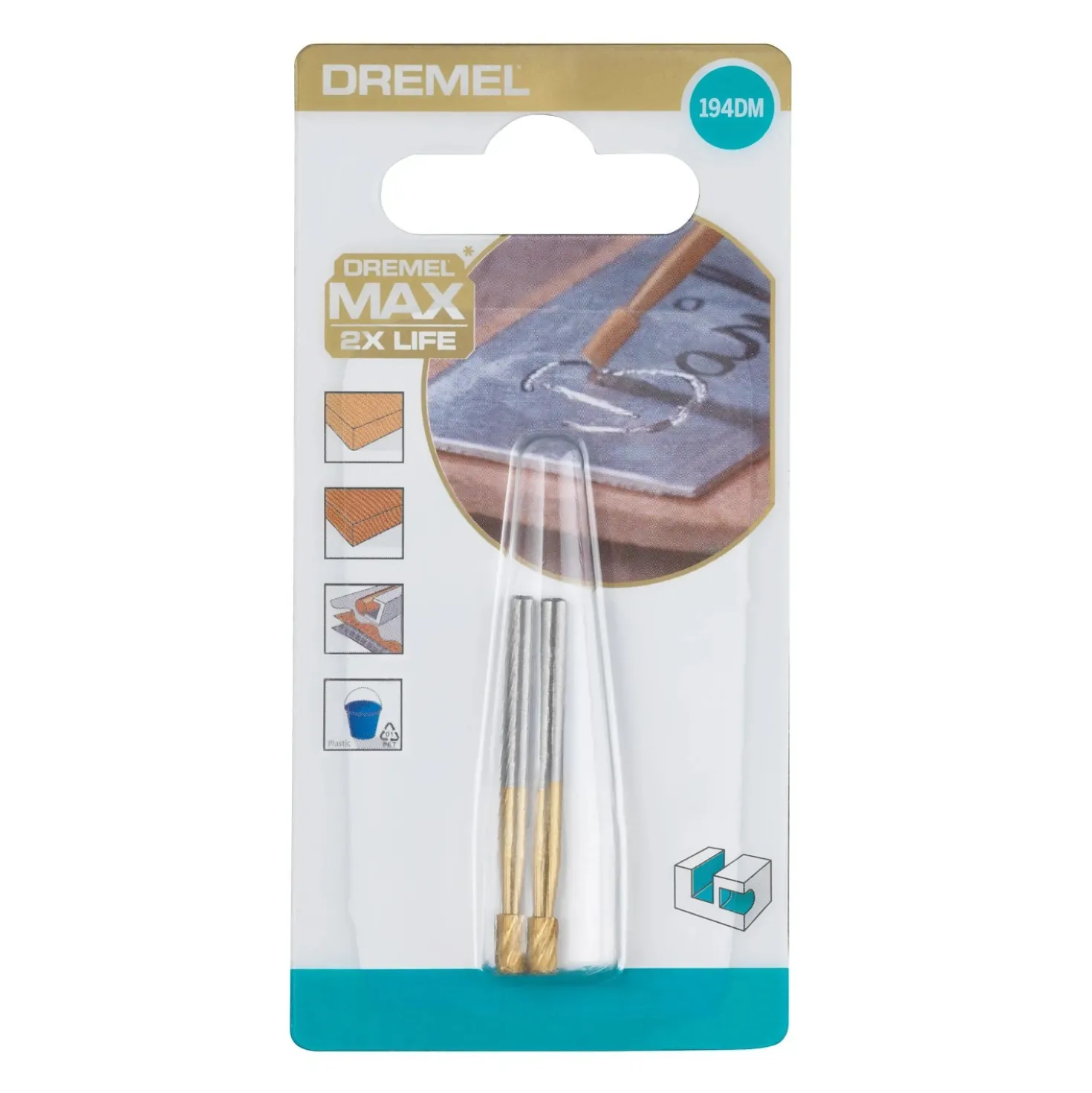 Punta cilindrica da incisione Dremel Max 194DM 3,2 mm 2 pz