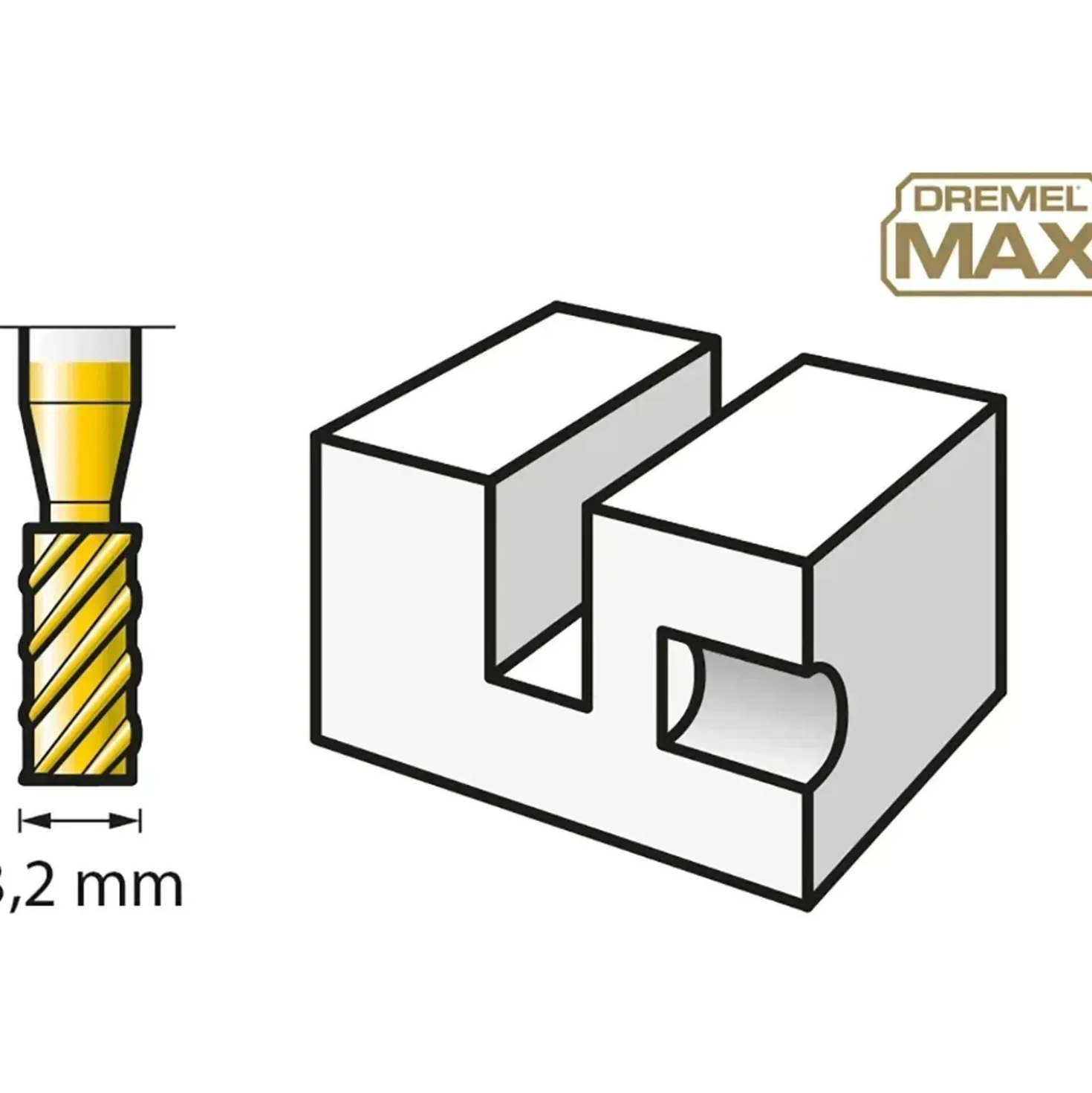 Punta cilindrica da incisione Dremel Max 194DM 3,2 mm 2 pz