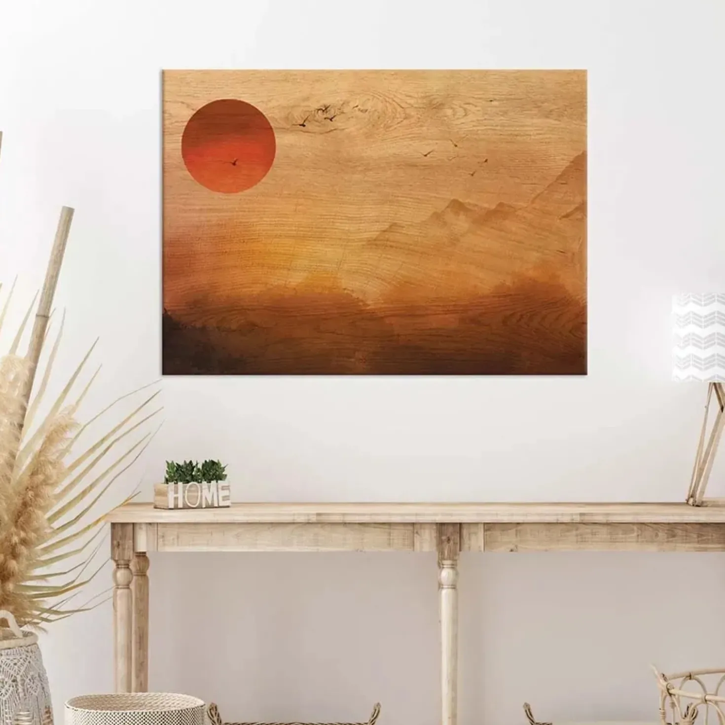 Quadro in legno Wood Art red sunset 47x67 cm