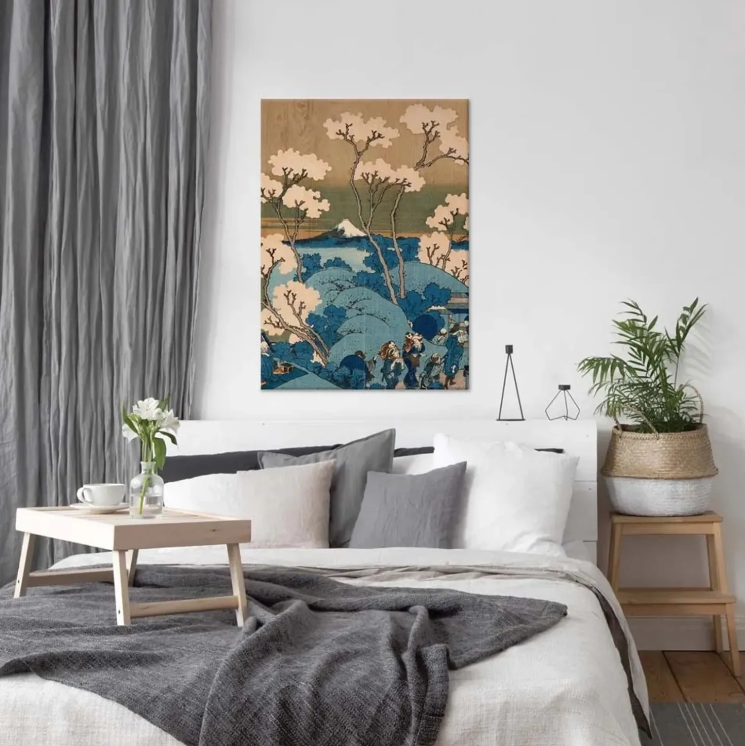 Quadro in legno Wood Art japanese flower 47x67 cm