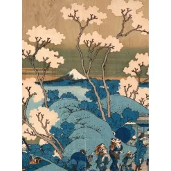 Quadro in legno Wood Art japanese flower 47x67 cm