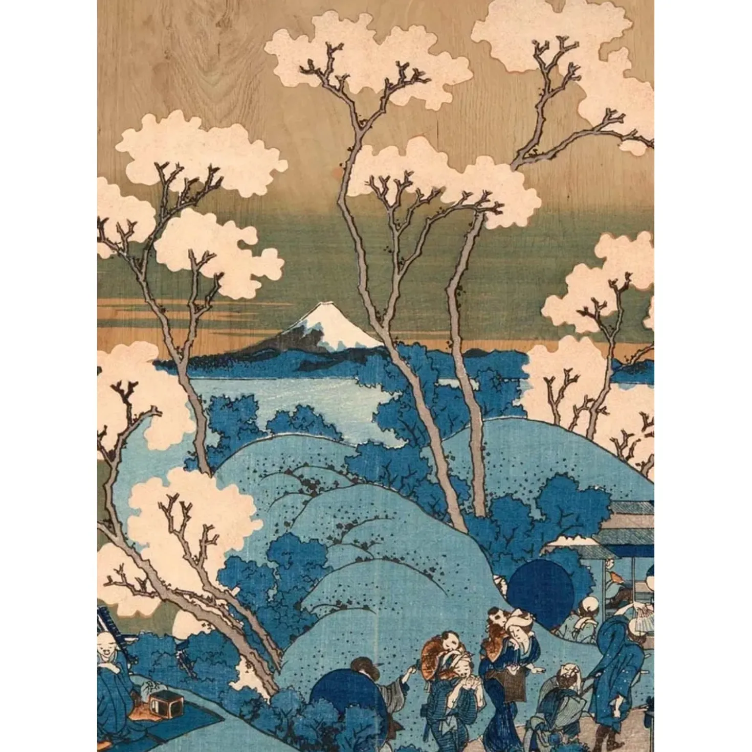 Quadro in legno Wood Art japanese flower 47x67 cm