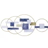 Quadro in metallo blu e oro 132x60x5 cm