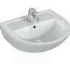 Quarzo lavabo 60x47 monoforo bianco