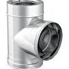 Raccordo a t 90° diam.100/150 inox sp.0,5 mm - doppia parete