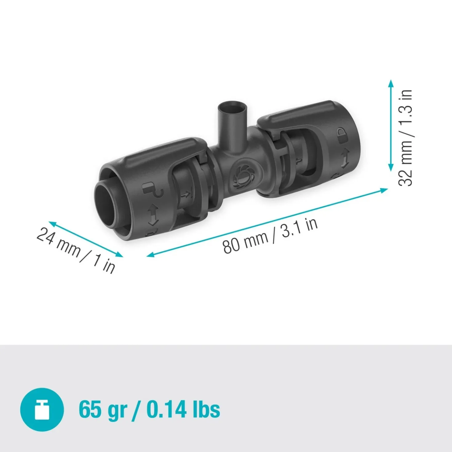 Raccordo a T Gardena per microspruzzo per tubi Micro-Drip-System 13 mm (1/2")