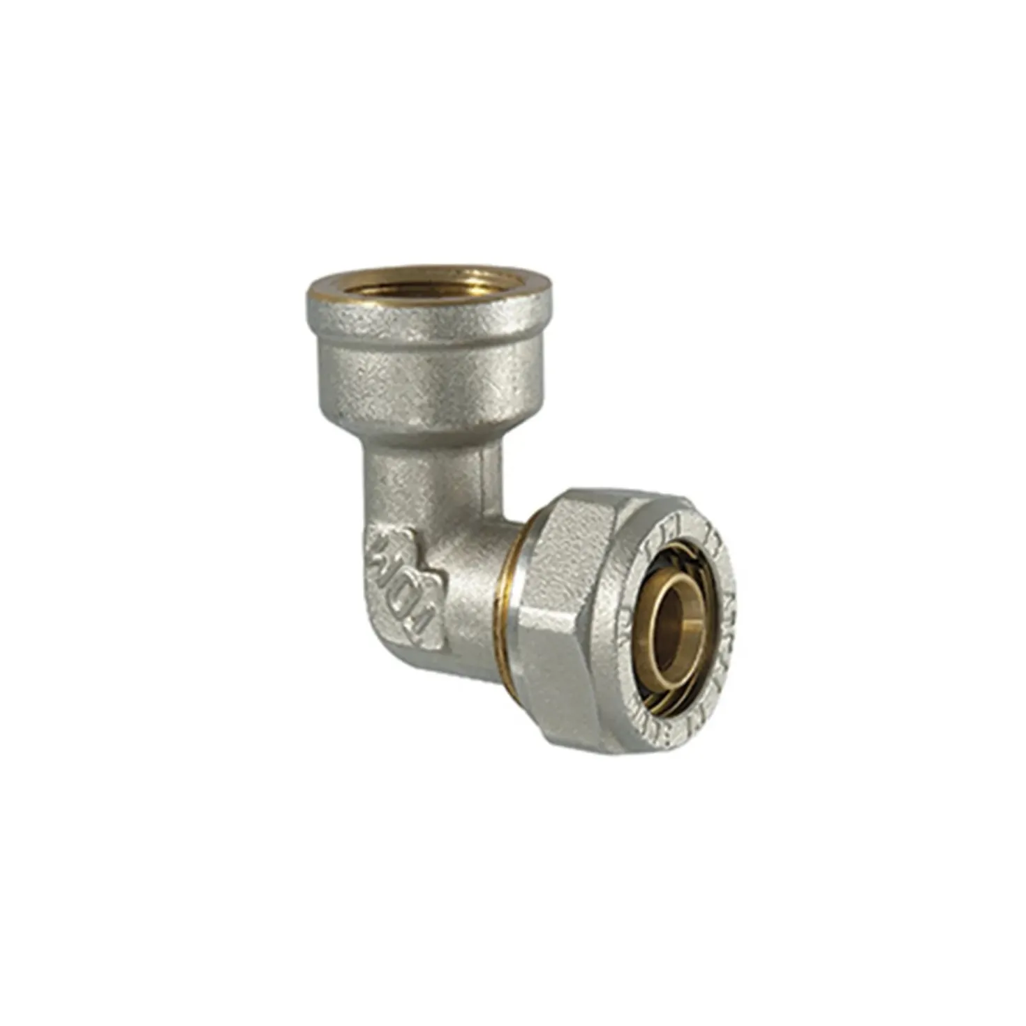 Raccordo gomito femmina per multistrato a stringere 1/2" x 20mm