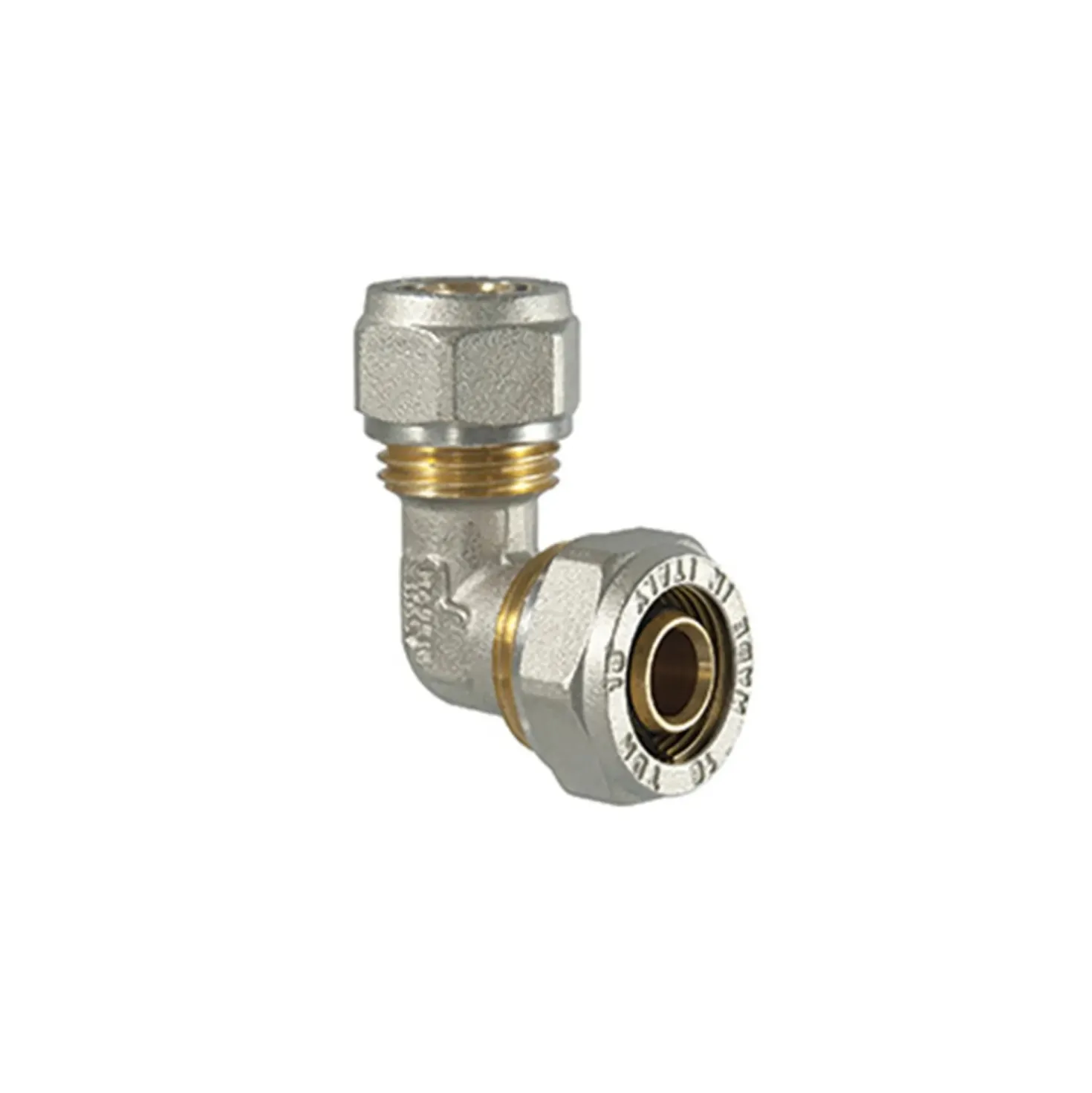 Raccordo gomito per multistrato a stringere 16 x 16mm