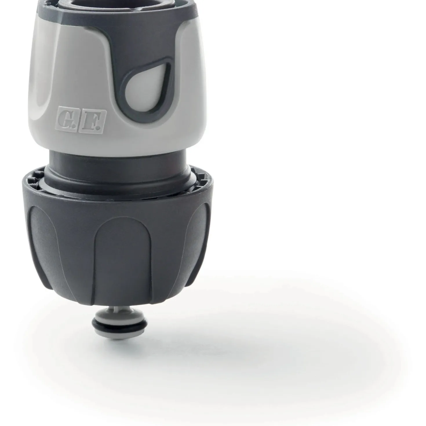 Raccordo Portagomma G.F. "ACQUASTOP" 3/4" (Soft Touch) Grigio
