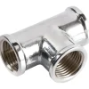 Raccordo "T" in ottone cromato 1/2`` FFF