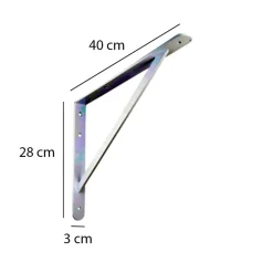 Reggimensola in acciaio 400x280x30x4 mm galvanizzata