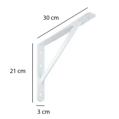 Reggimensola in acciaio 210x300x30x4 mm bianco opaco
