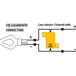Resistenze pre-cablate con connettori rapidi 2 pz - 12V -6 OHM-25 W