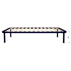 Rete letto singolo Reti Gritti a 13 doghe 80x190 cm nero