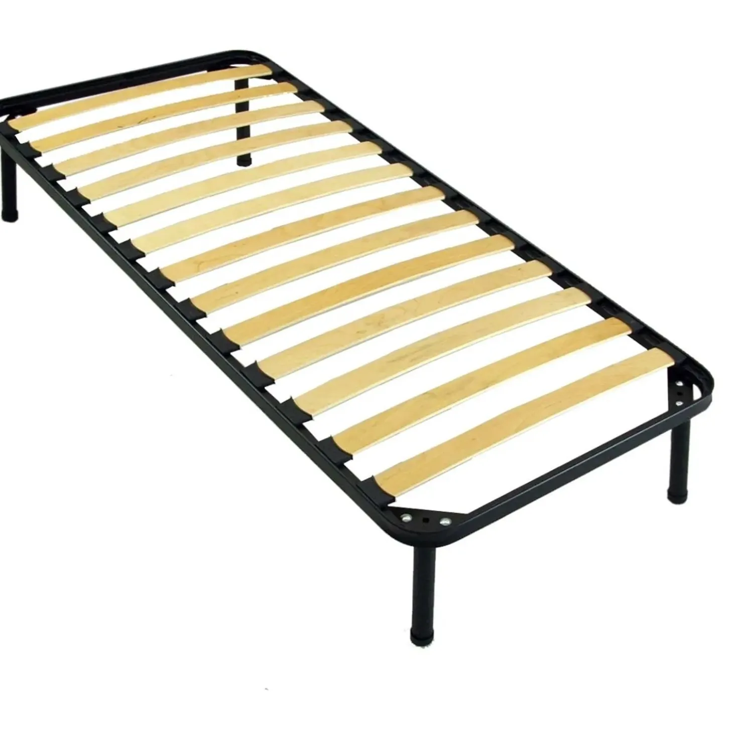 Rete letto singolo Reti Gritti a 13 doghe 80x190 cm nero