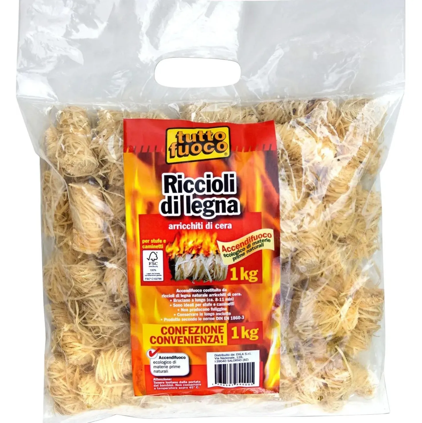 Riccioli accendifuoco in legna naturale 1 kg