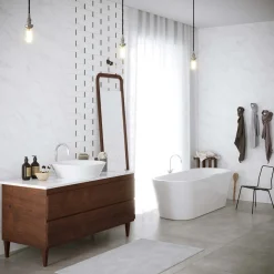 Rivestimento in bicottura New Marble bianco 25x60 cm 1,5 m²
