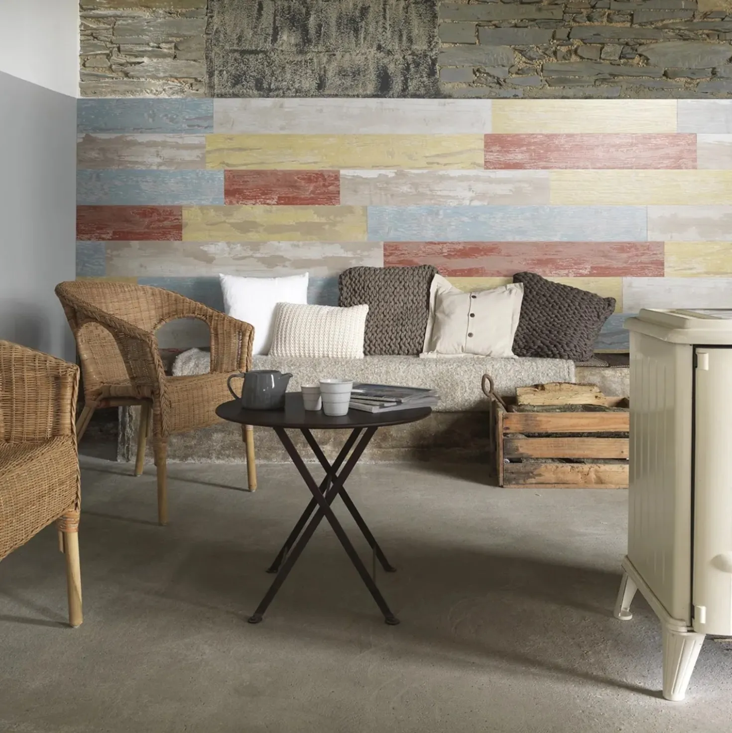 Rivestimento murale decorativo Cabane giallo