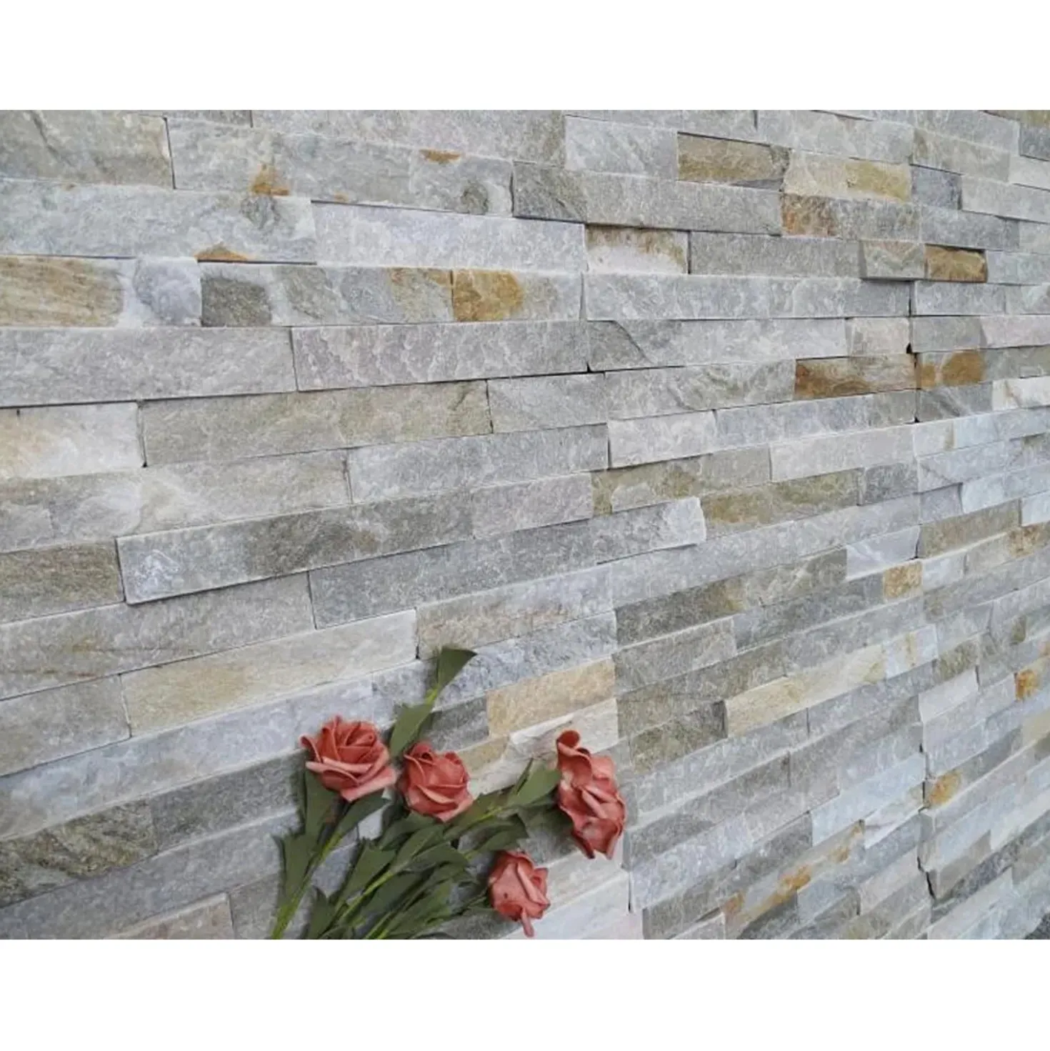 Rivestimento Pietra naturale beige 13 x 38 cm