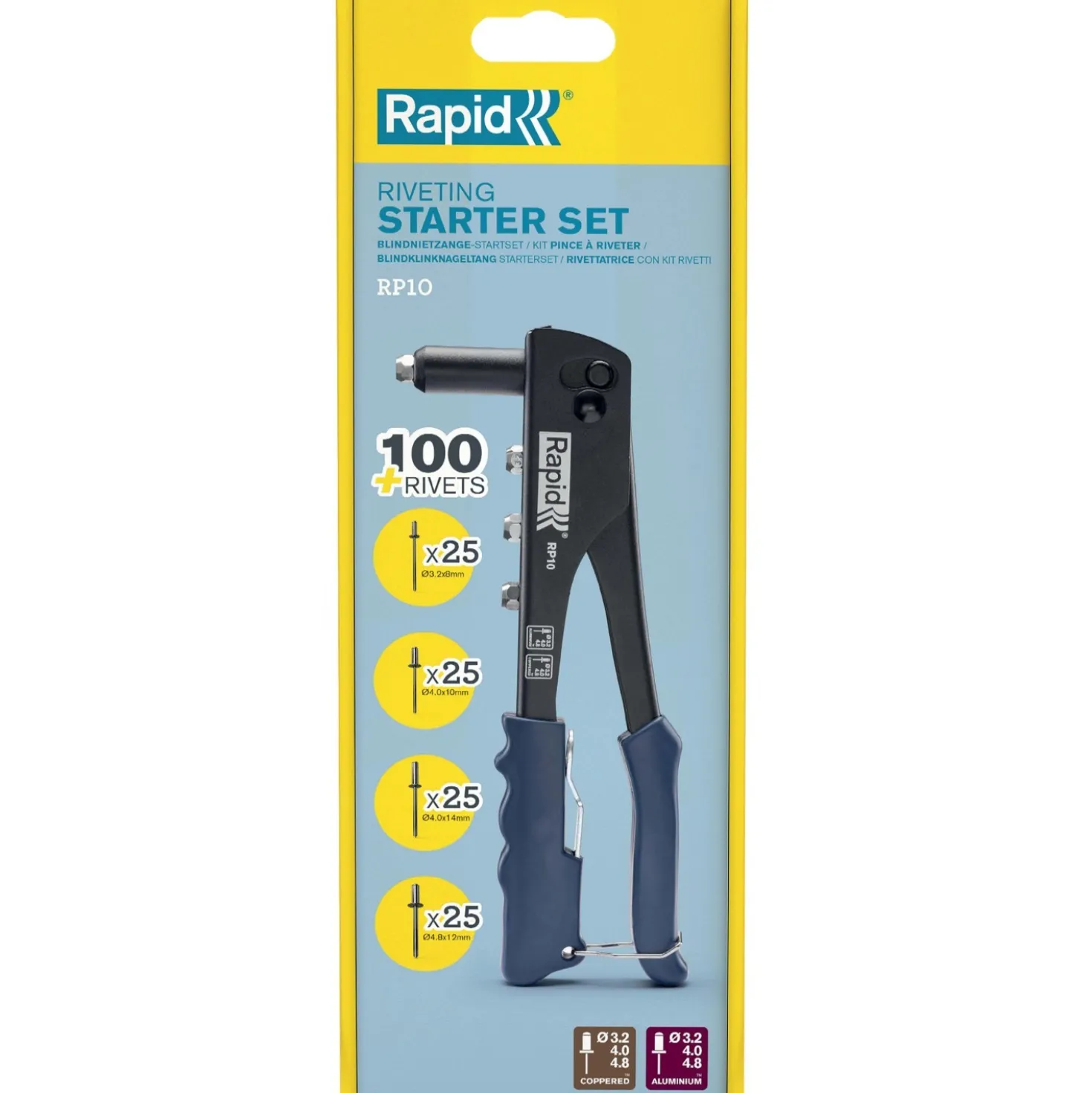 Rivettatrice con 100 Rivetti Kit Rapid RP10