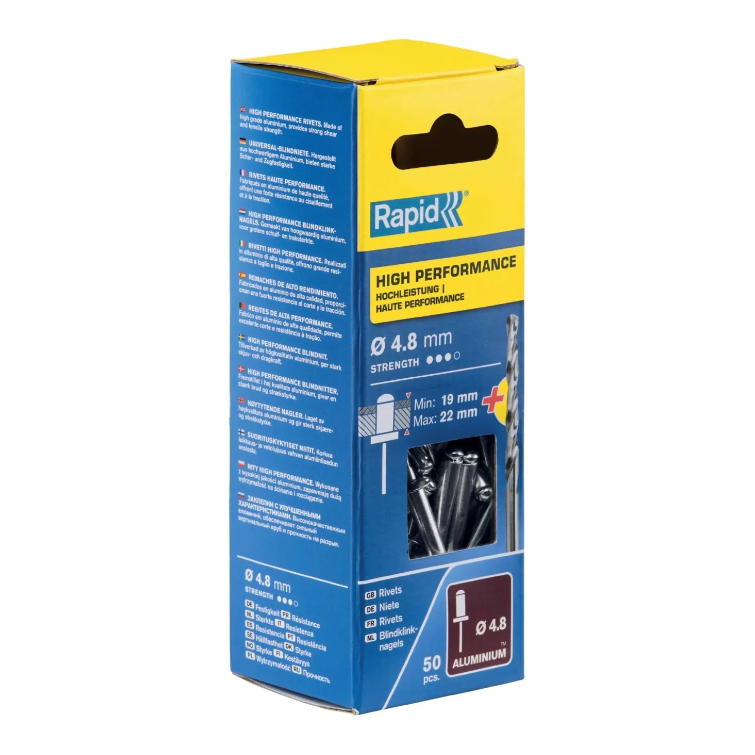 Rivetti Rapid Alte Prestazioni Ø4.8 x 25 mm Conf. da 50 pz e Punta Trapano incl