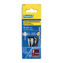 Rivetti Rapid Alte Prestazioni Ø4.8 x 25 mm Conf. da 50 pz e Punta Trapano incl