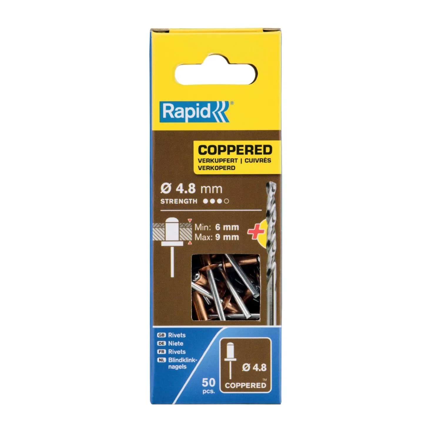 Rivetti Rapid Ramati Ø4,8 x 12 mm Confezione da 50 Pezzi
