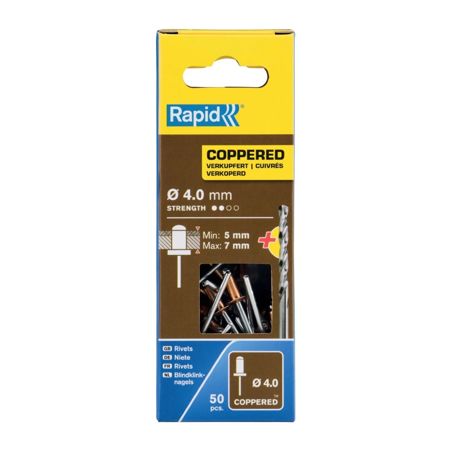 Rivetti Rapid Ramati Ø4,0 x 10 mm Confezione da 50 Pezzi