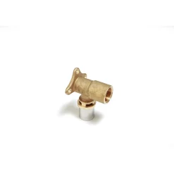 RM139 Racc. gomito filettato femmina con staffa pressare 1/2"-20x2mm