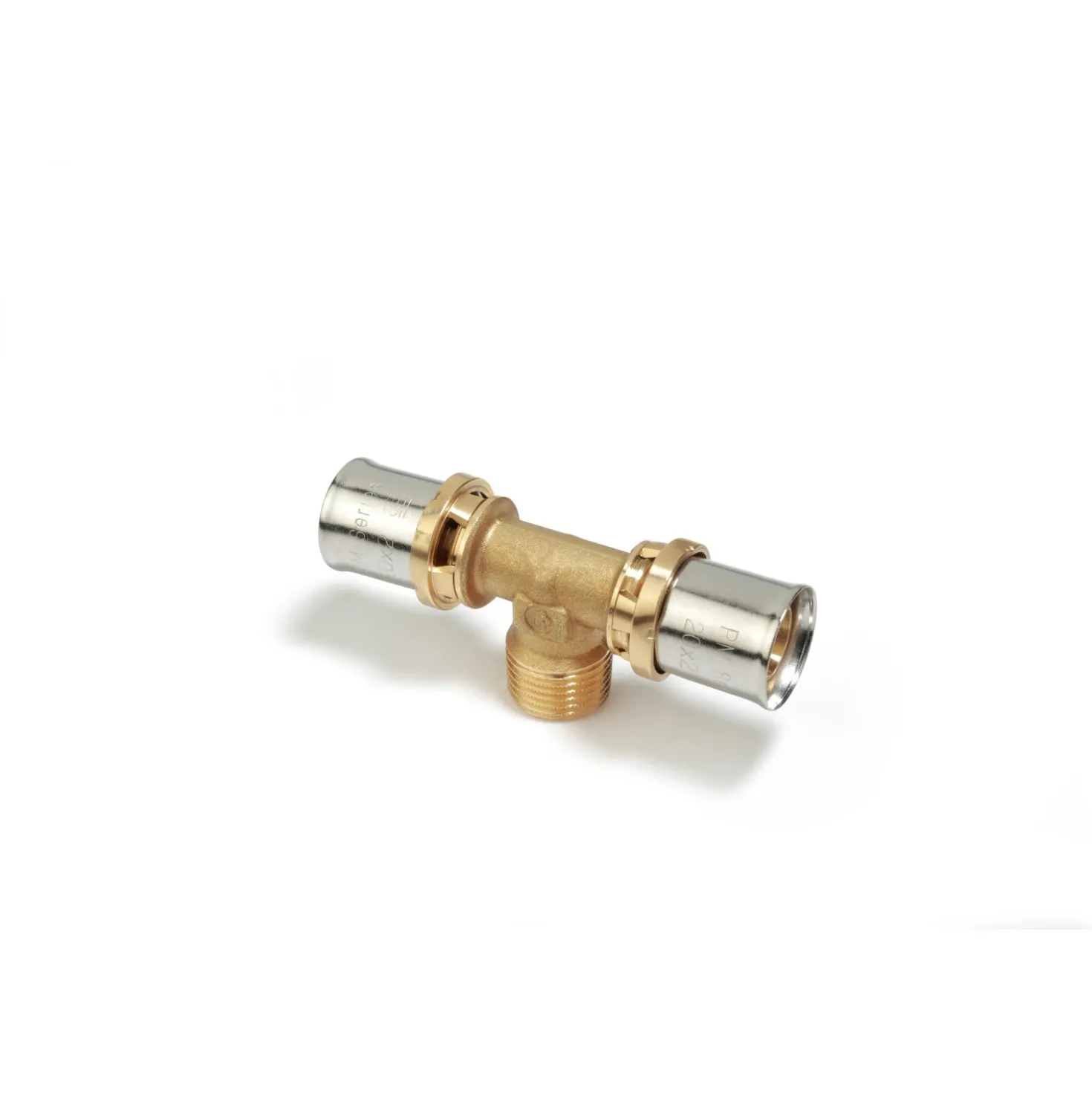 RM153 Raccordo a Tee filettato maschio a pressare 1/2"-20x2 mm