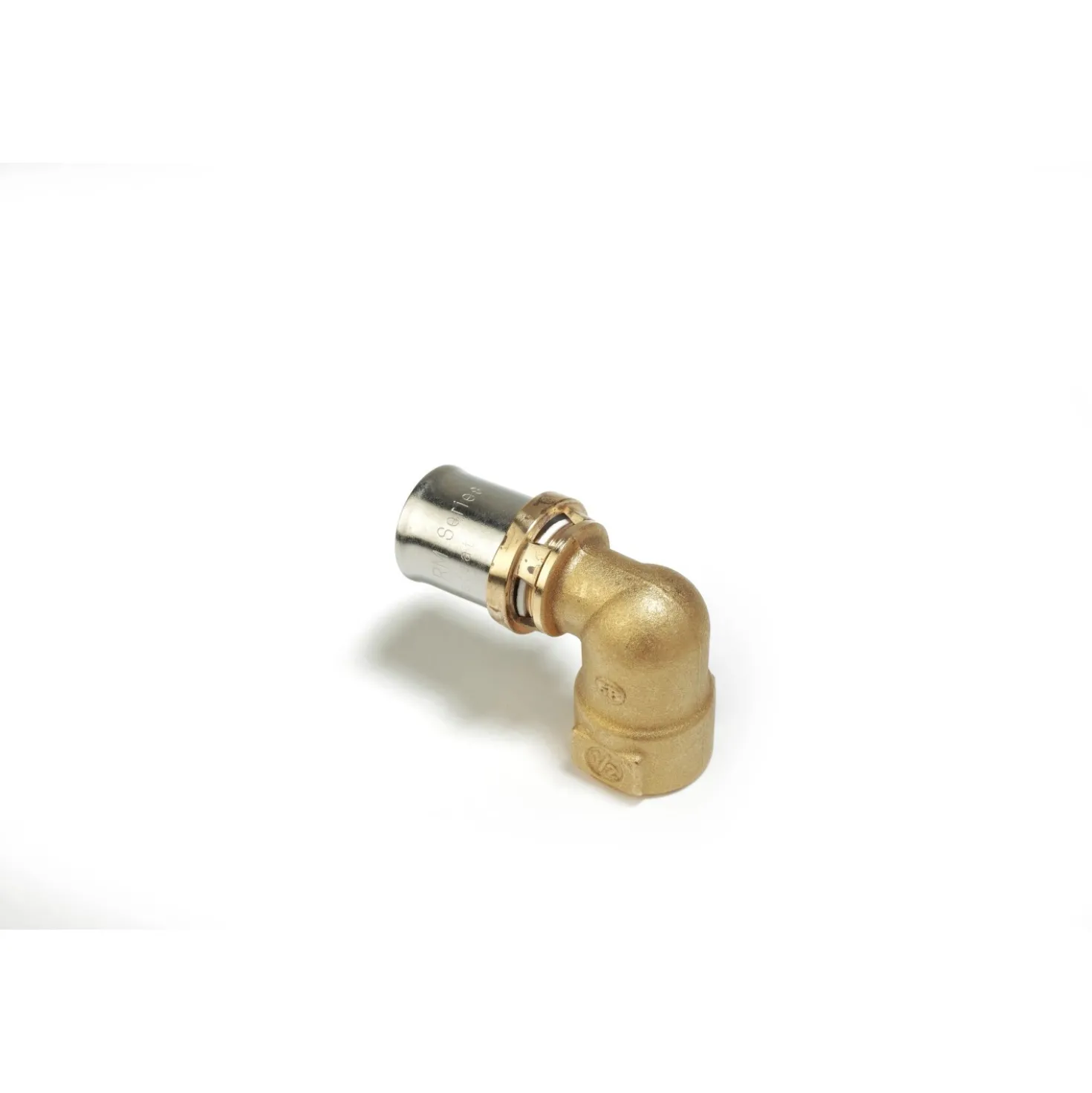 RM129 Raccordo curvo 90° filettato femmina a pressare 1/2"-20x2 mm