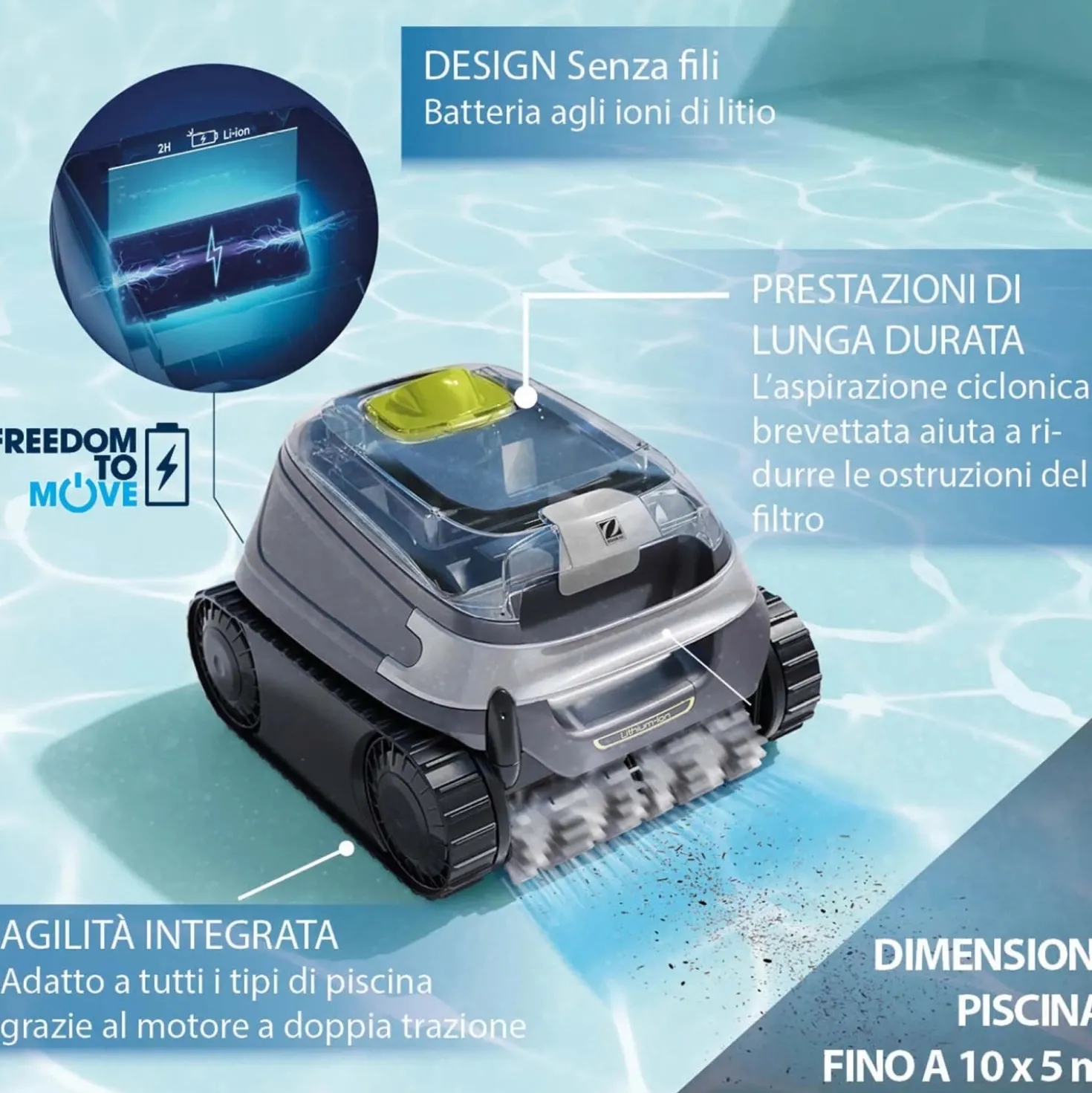 Robot a batteria per piscine cnx- li 5220 iq Zodiac