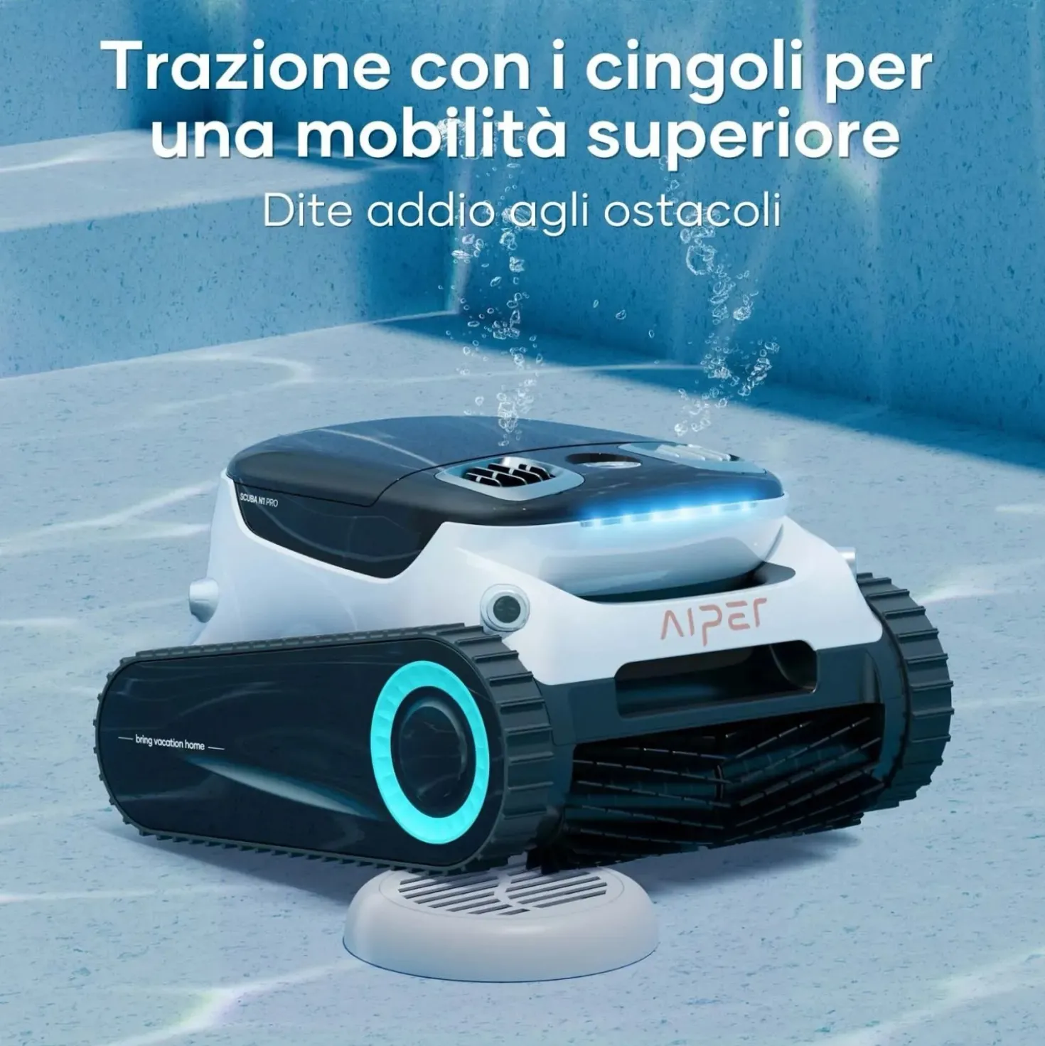 Robot pulitore per piscina interrata Aiper Scuba N1 Pro 47x44 cm