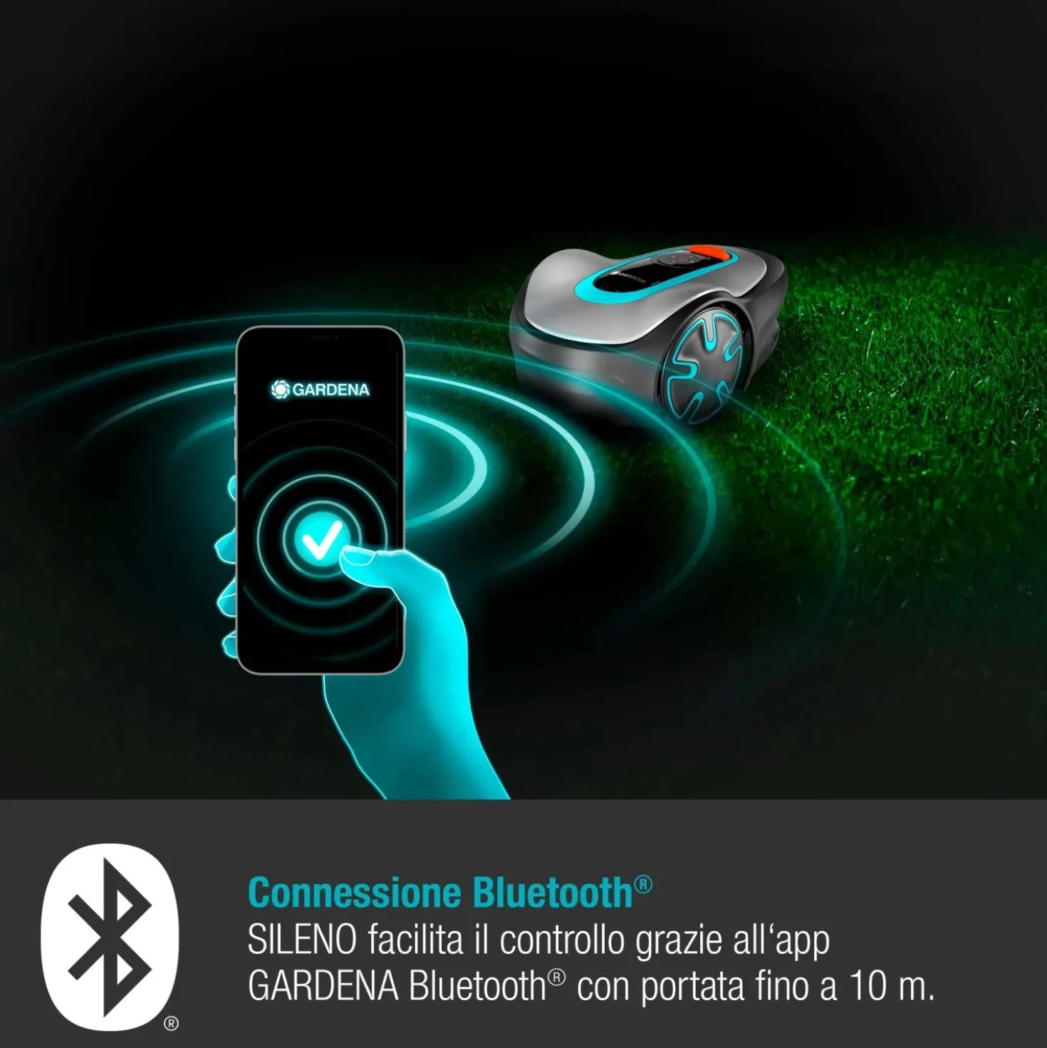 Robot tagliaerba a batteria Gardena Sileno Minimo Bluetooth 250 m²