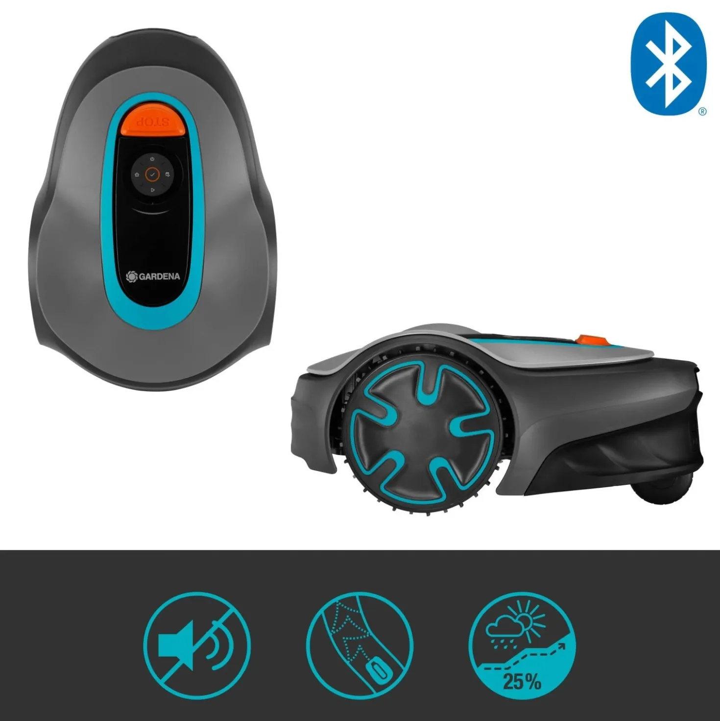 Robot tagliaerba a batteria Gardena Sileno Minimo Bluetooth 250 m²