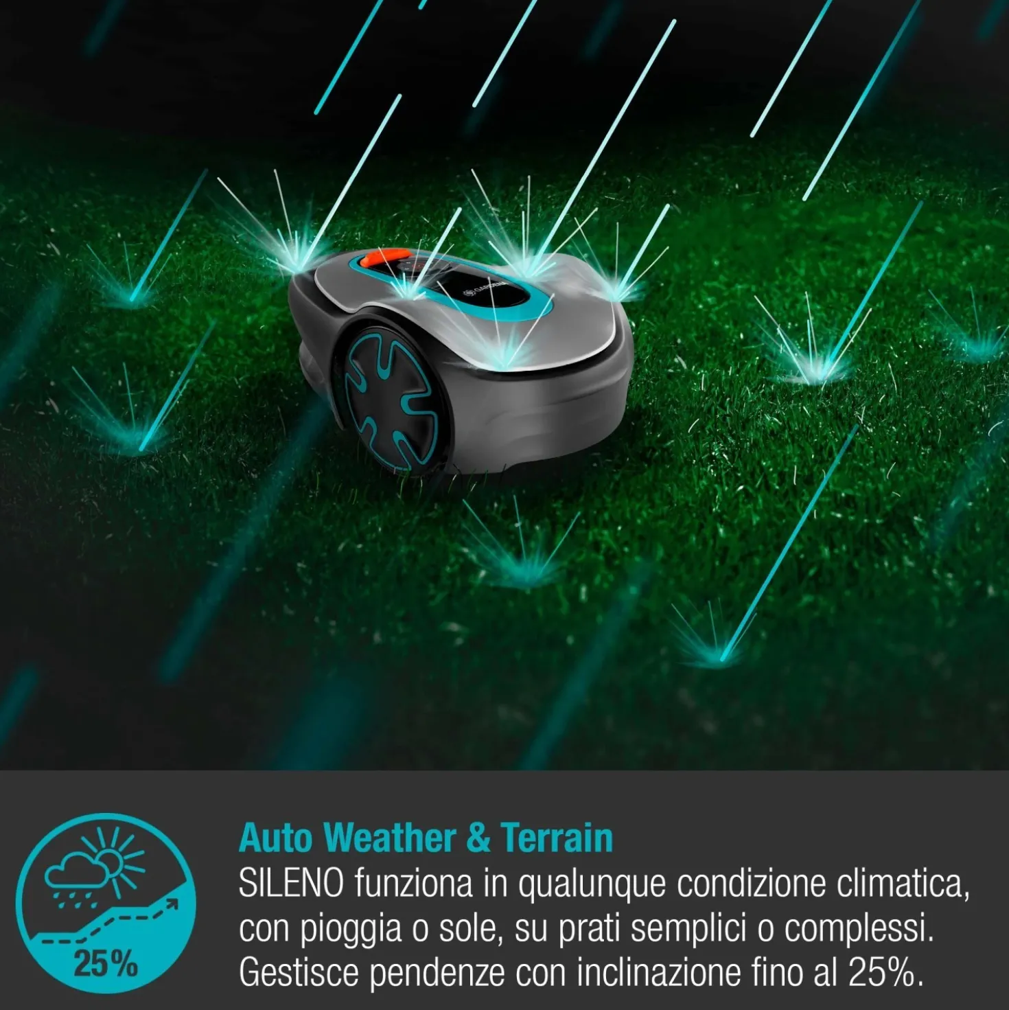Robot tagliaerba a batteria Gardena Sileno Minimo Bluetooth 500 m²